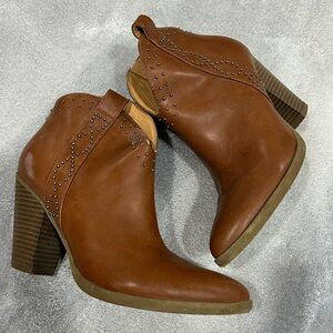 Indigo Brown Studded Ankle Booties